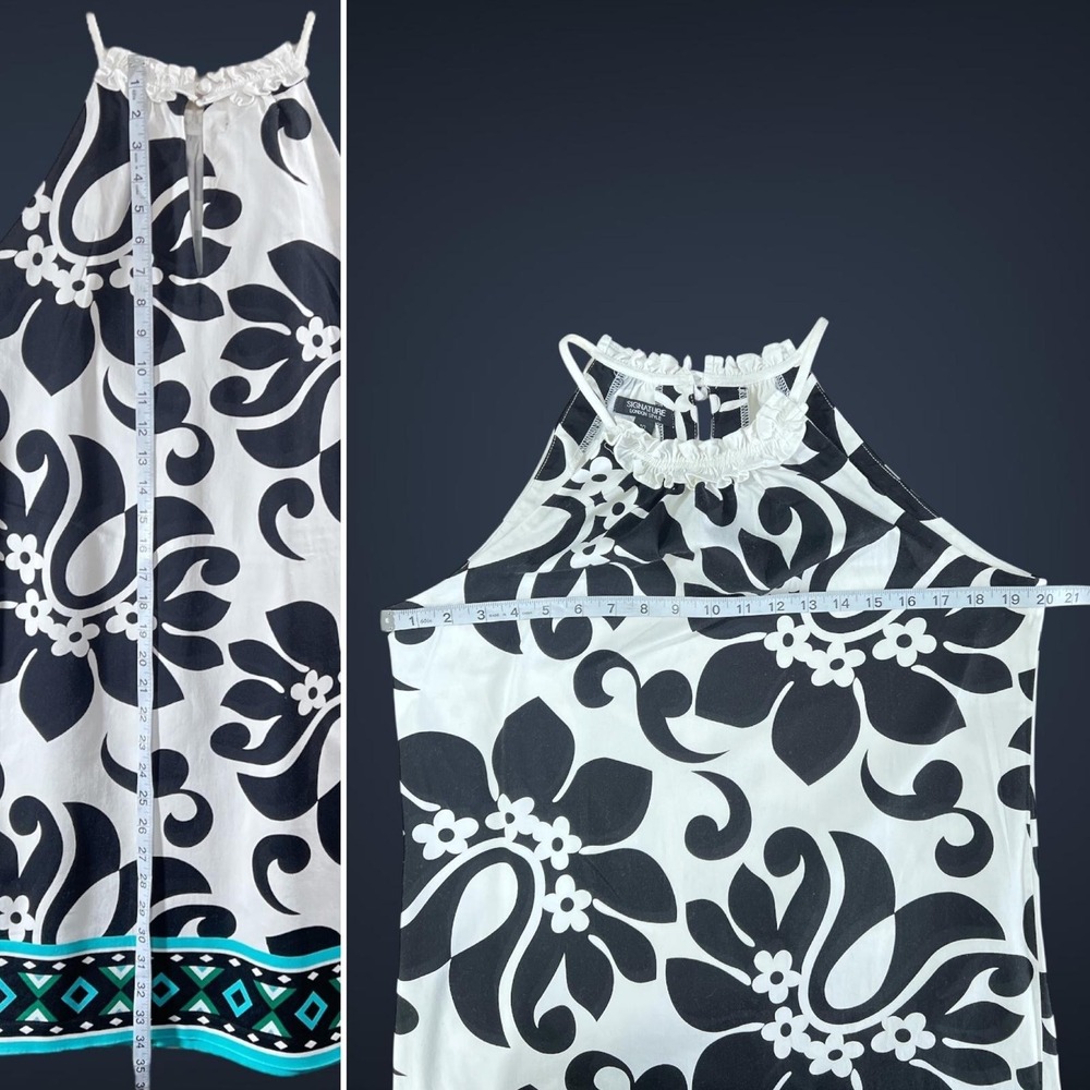 Signature London Dress Womens 10 Floral Halter Sleeveless Sundress Summer Casual - Picture 8 of 9